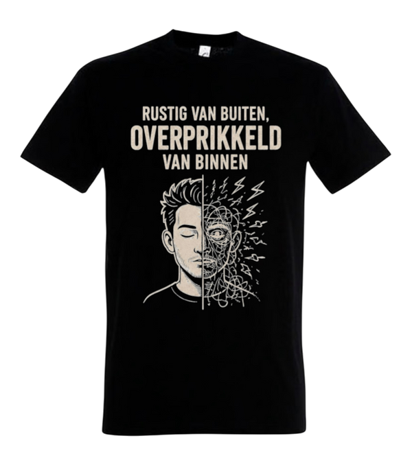 Overprikkeld T-shirt - zwart