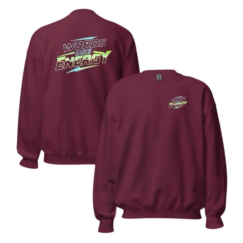 Words use energy sweater