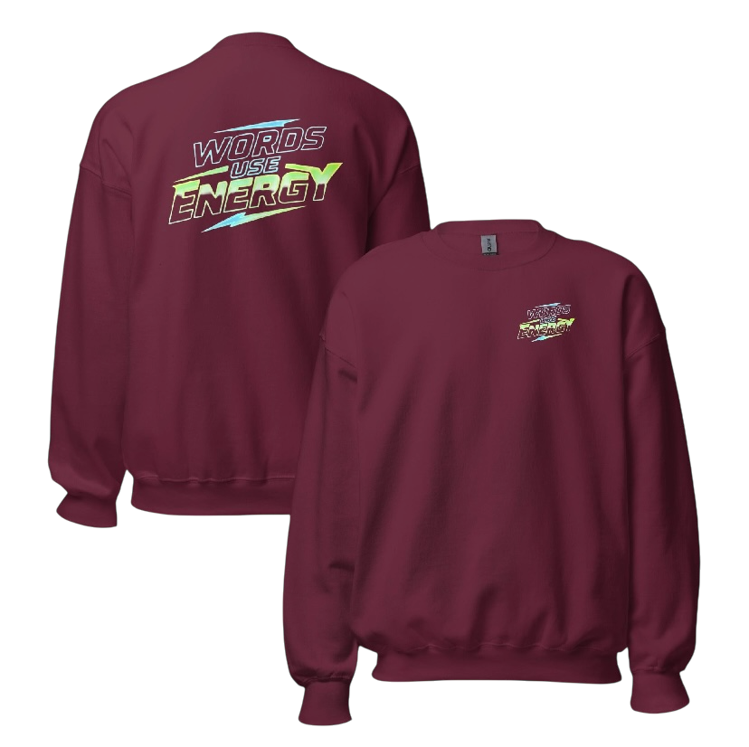 Words use energy sweater